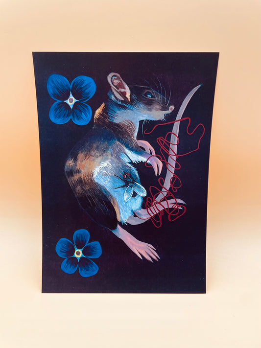 Flower Mouse Print